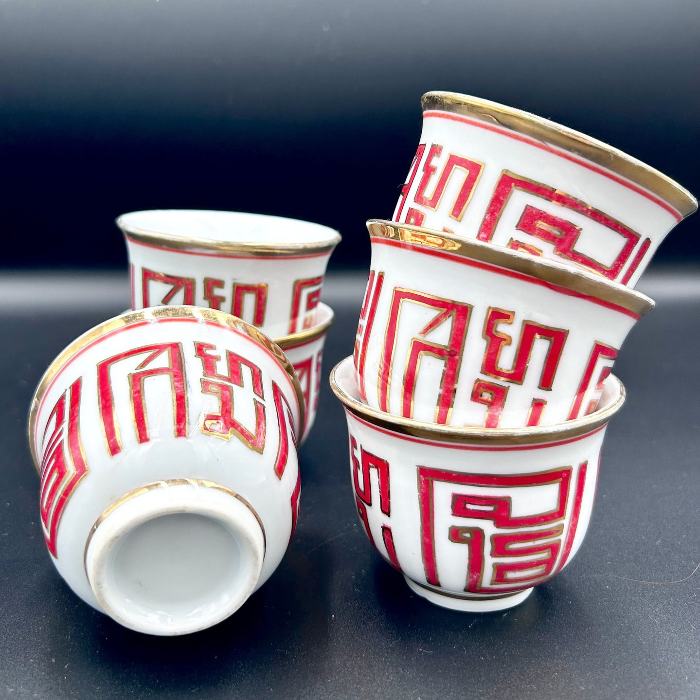 6 czarek do herbaty, Chiny, poł. XX w.