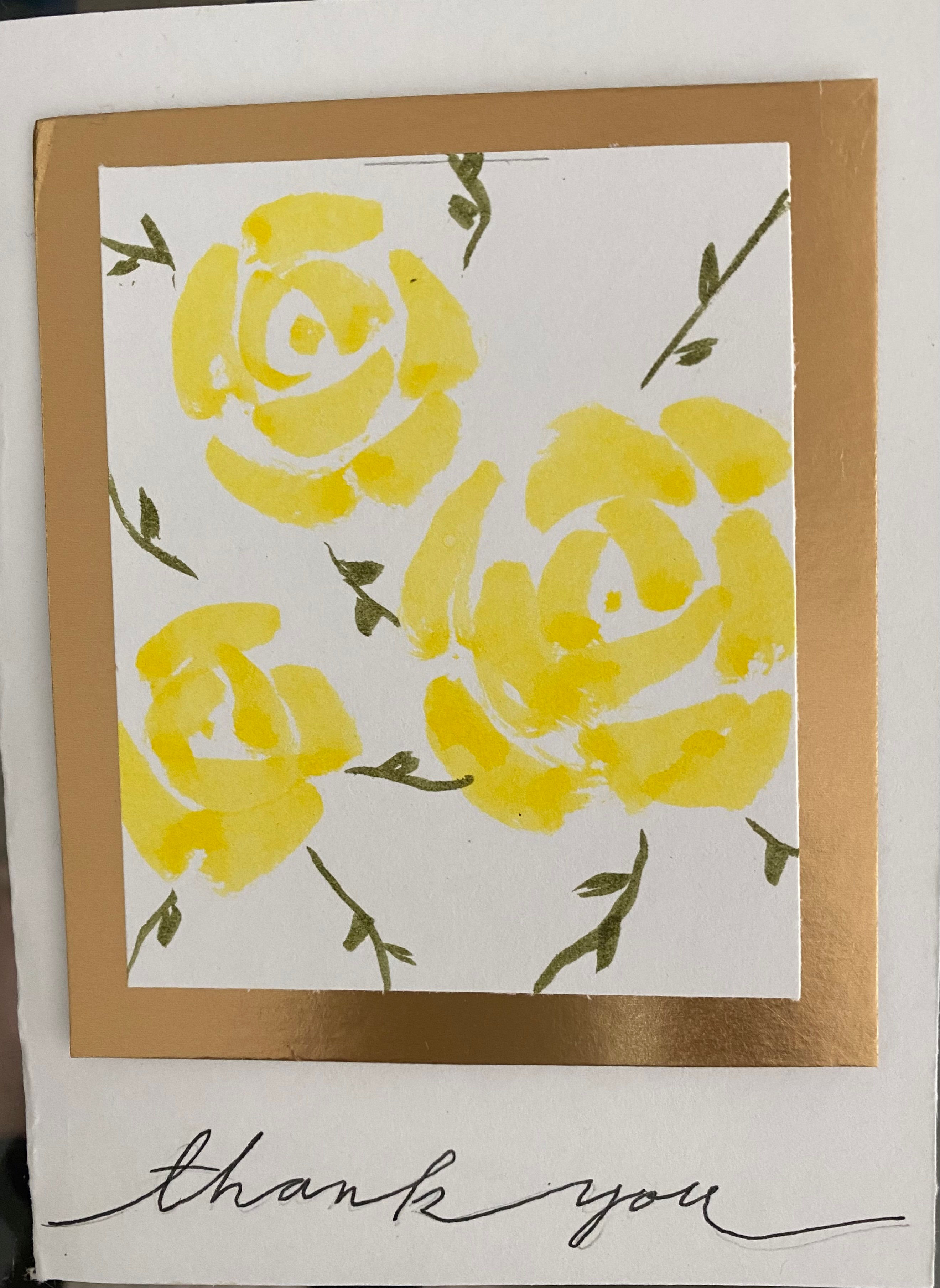 Yellow Floral Thank you Card