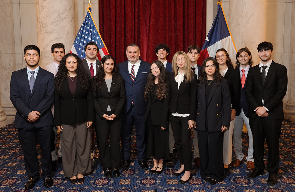 The 2025 Assembly Terjenian-Thomas interns with Senator Ted Cruz (R-TX)