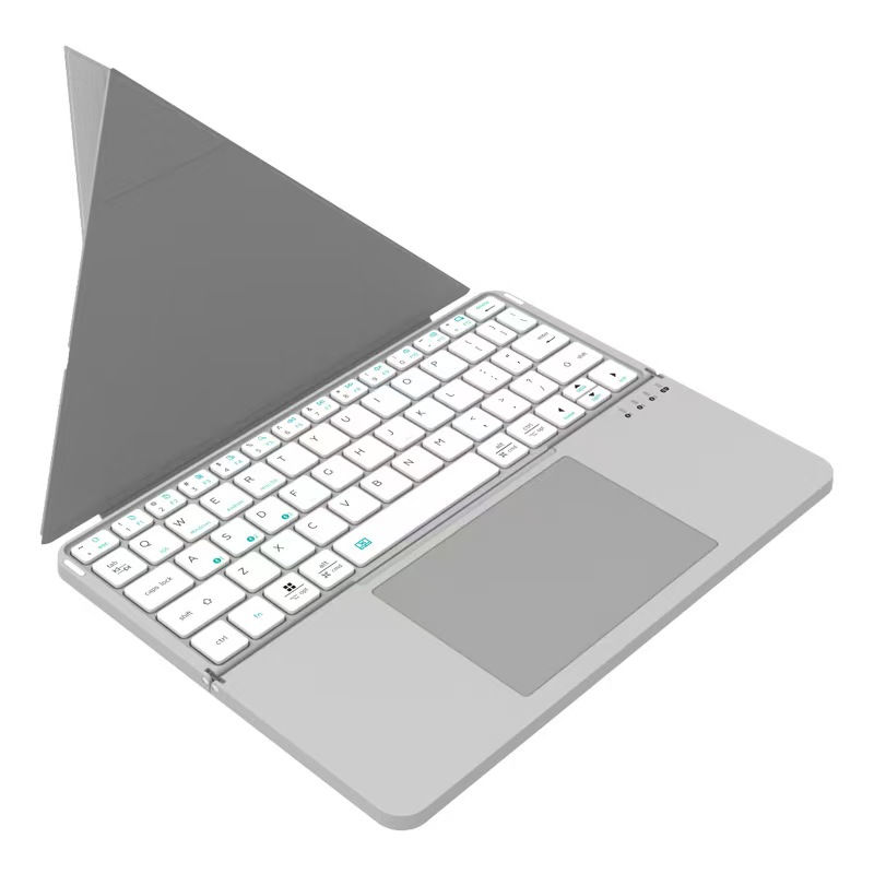 Thumbnail: Bluetooth Wireless Keyboard with TouchPad Portable Slim Keyboard with Pu Bracket