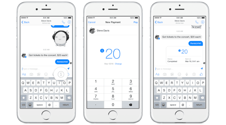 pay your room mate with facebook