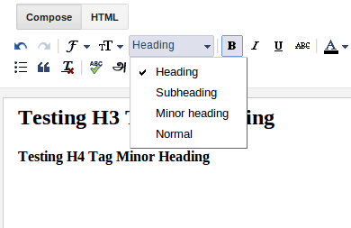 add custom heading tags blogger