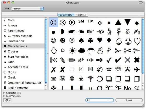 Special Characters