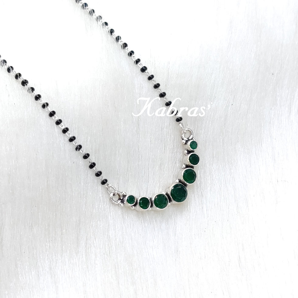 Thumbnail: Traditional black bead mangalsutra with pendant