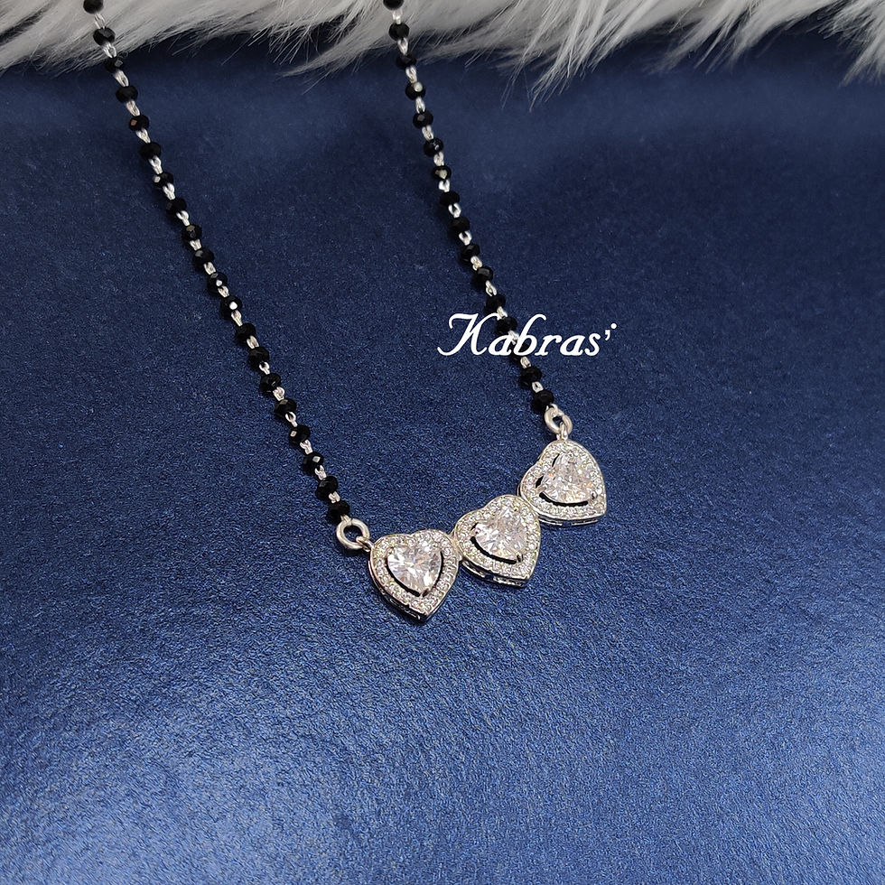 Thumbnail: CZ Heart Trio Neck Mangalsutra (3 Options)