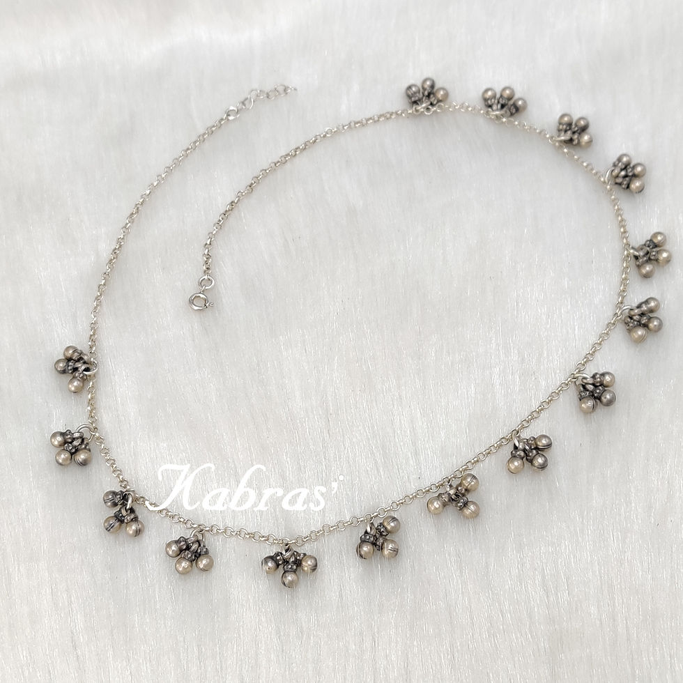 Thumbnail: Traditional Rajputi silver googri necklace