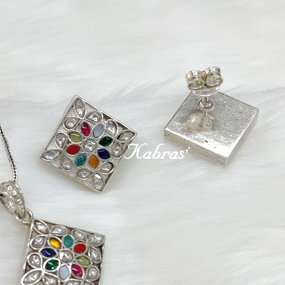 Thumbnail: Choras Mandal Kundan Pendant Set (2 Colors)