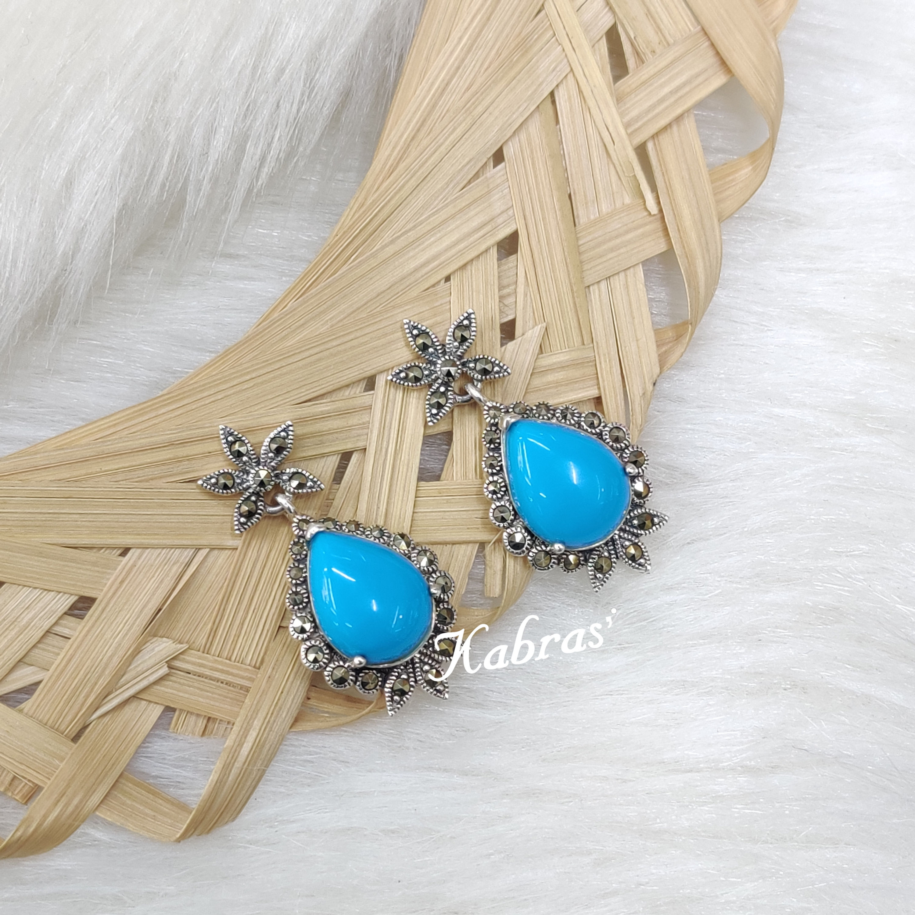 Turquoise Floral Earrings