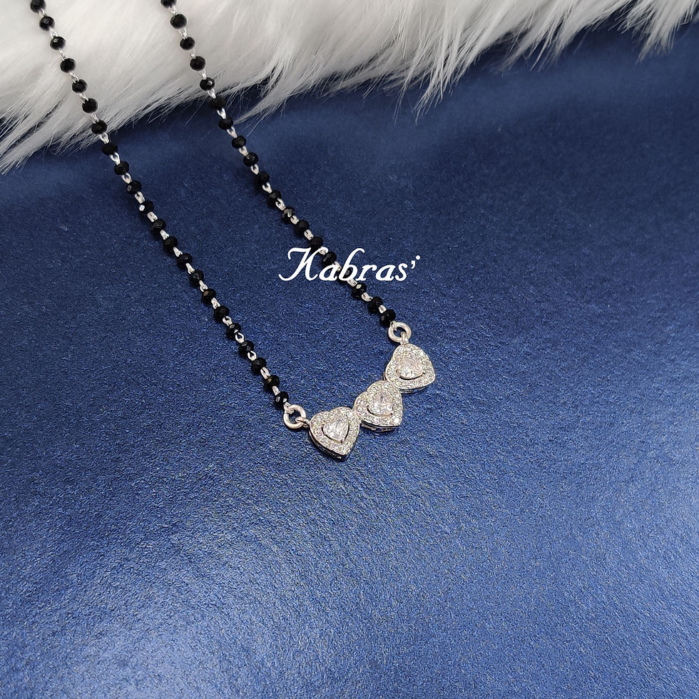 Thumbnail: CZ Heart Trio Neck Mangalsutra (3 Options)
