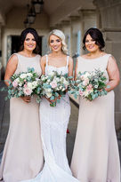 silk floral bridesmaid dress Sage Green Floral Satin Bridesmaid Dress | Bridal Party Dress main image 0