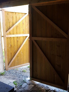 Porte de garage en bois - fabrication atelier