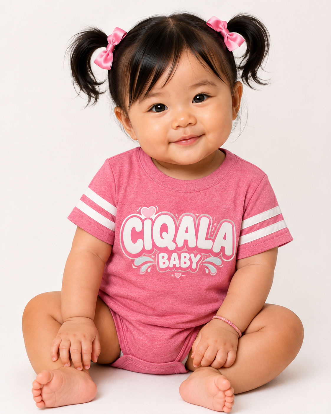 Pink n Pretty Ciqala Baby Onesie Striped Sleeve
