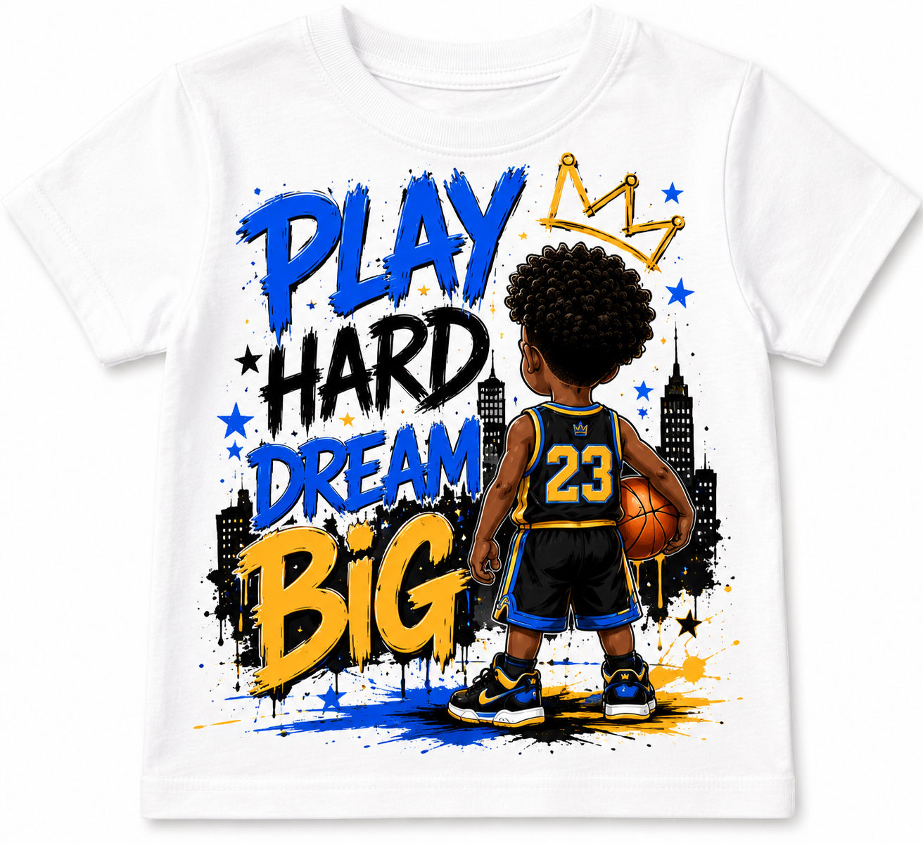 Play Hard Dream Big White Toddler Tshirt