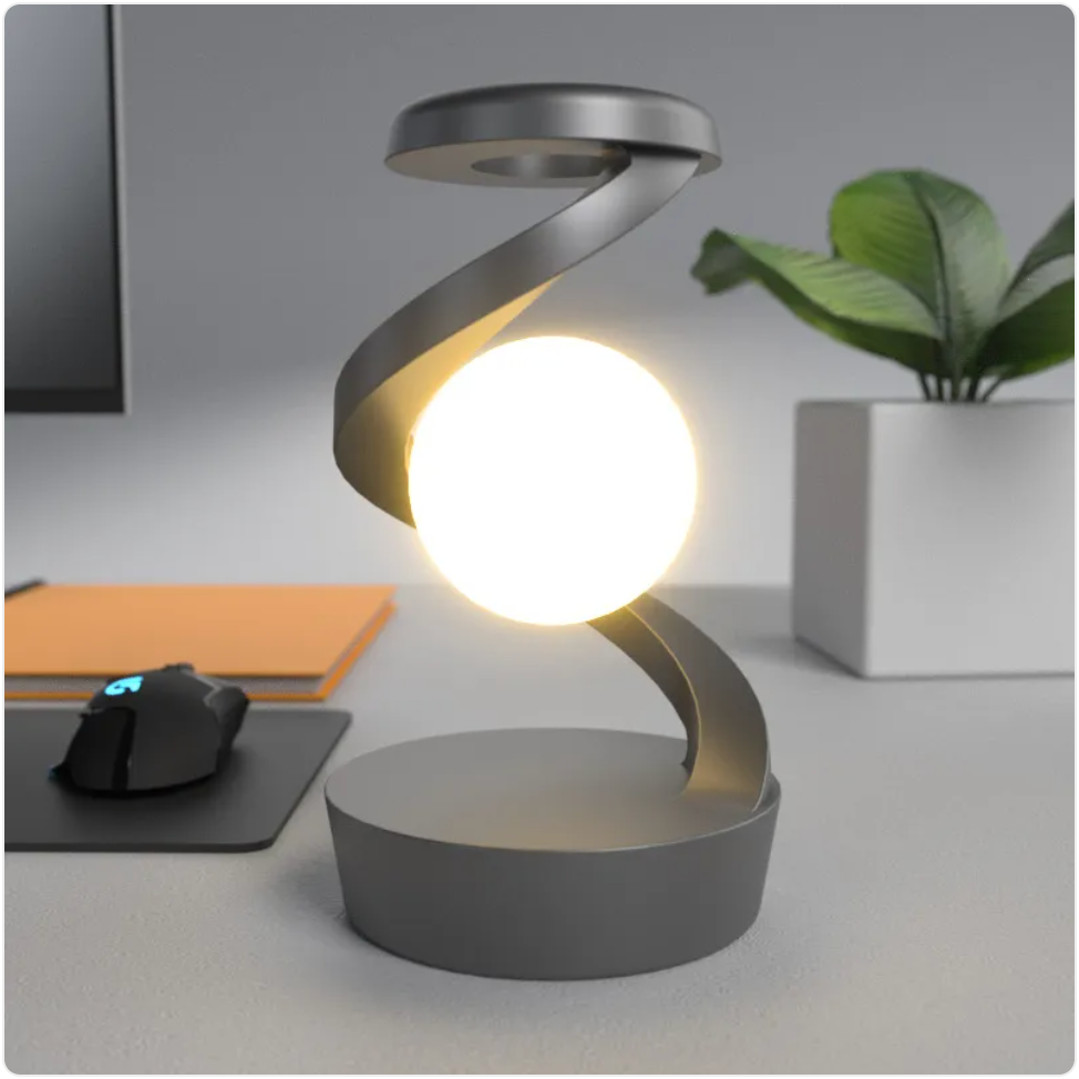Thumbnail: Rotating Moon Desk Lamp with Wireless Charging