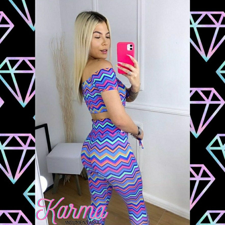 Miniatura: Conjunto calza y top zig zag 