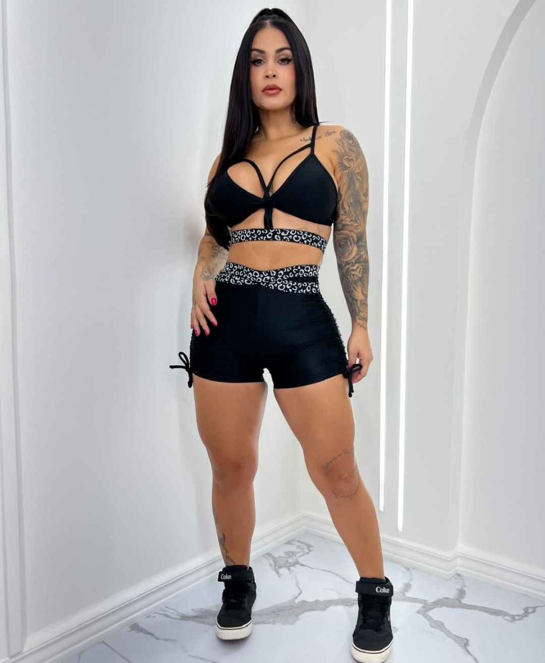 Conjunto short y top black