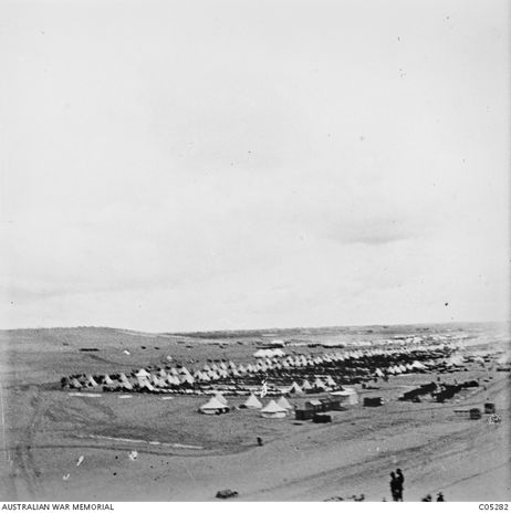 27_2 Alexandria, Egypt. c 1915. A general view of bell tents in the tent lines at Mena Cam