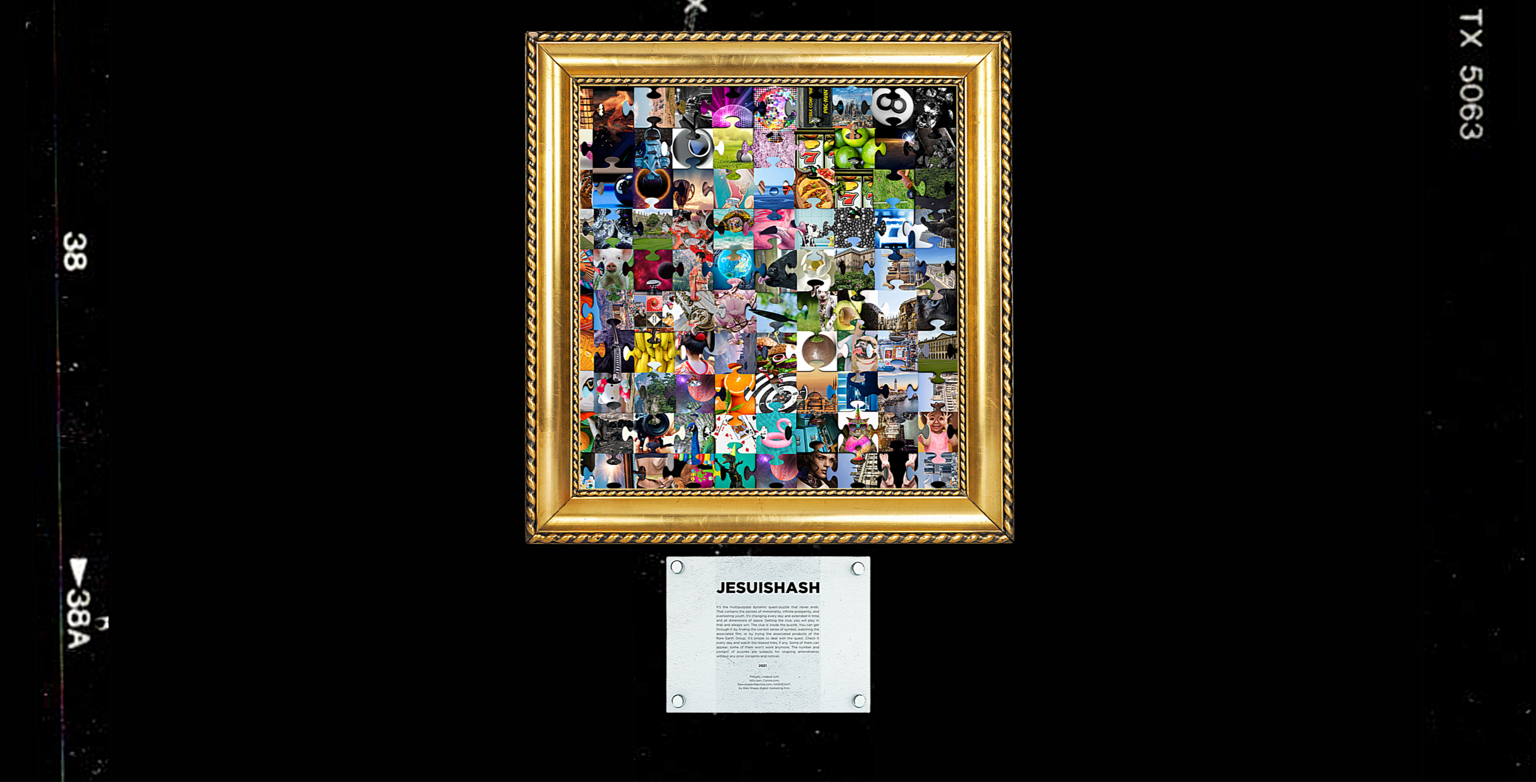 JESUISHASH. Framed puzzle with a tablet.