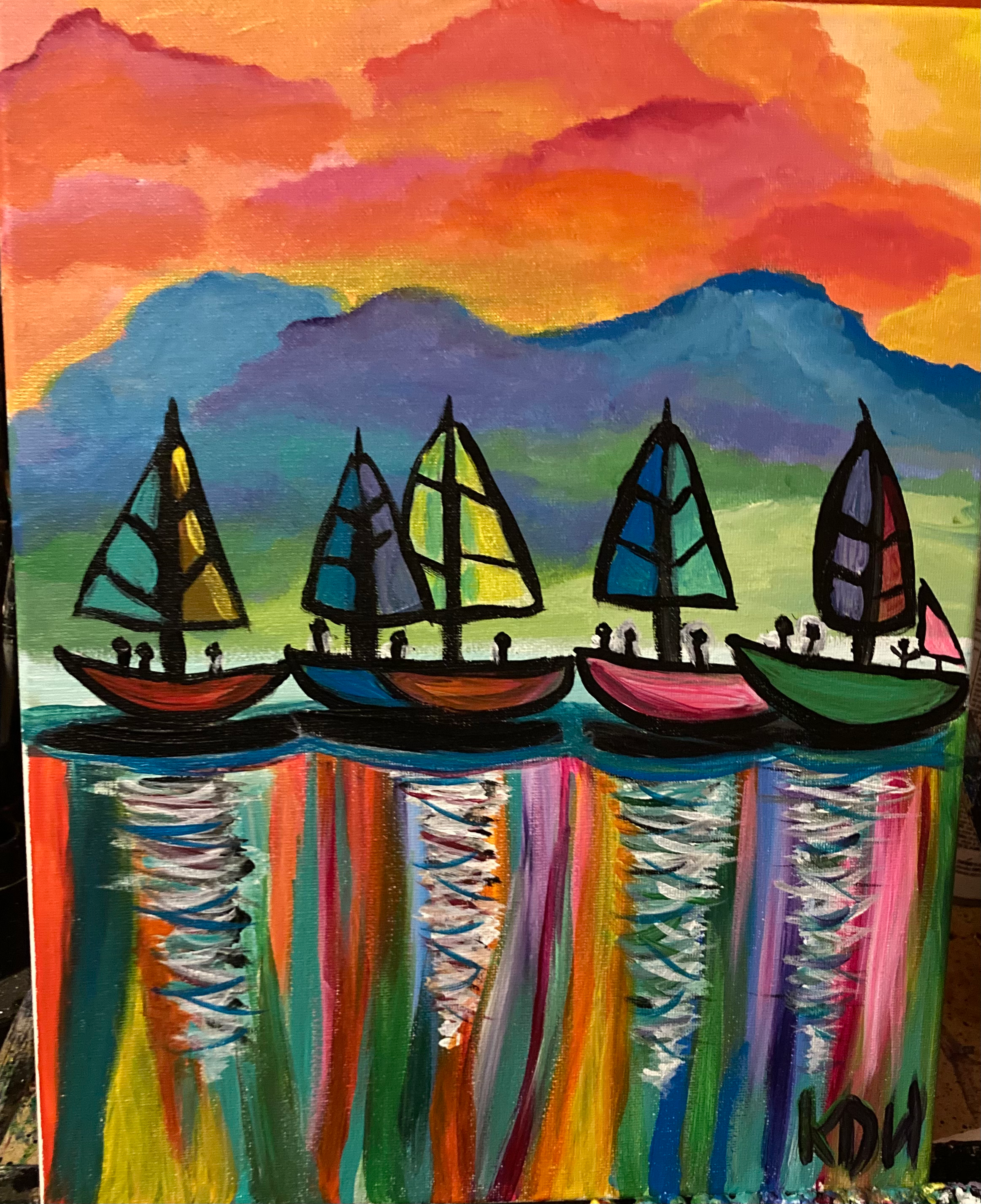 Boats in the sunset