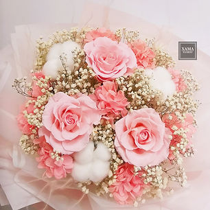 粉玫瑰永生花束