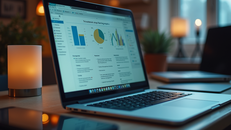High angle view of a laptop with EHS software open on screen