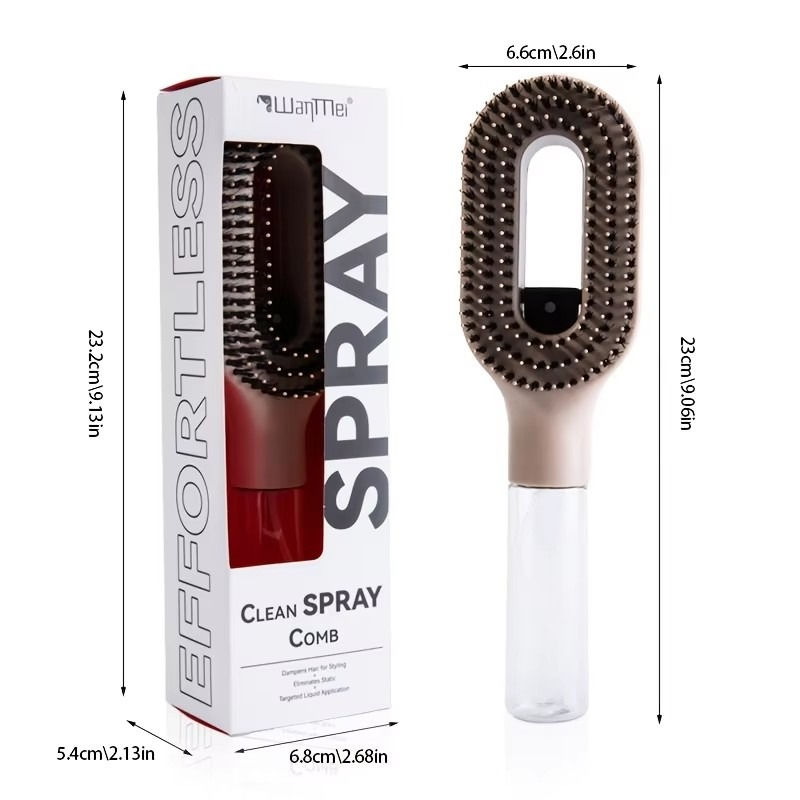 Thumbnail: 2-in-1 Multi-functional Spray Bottle Comb Wet Dry Scalp Massage Bristle Comb Sal