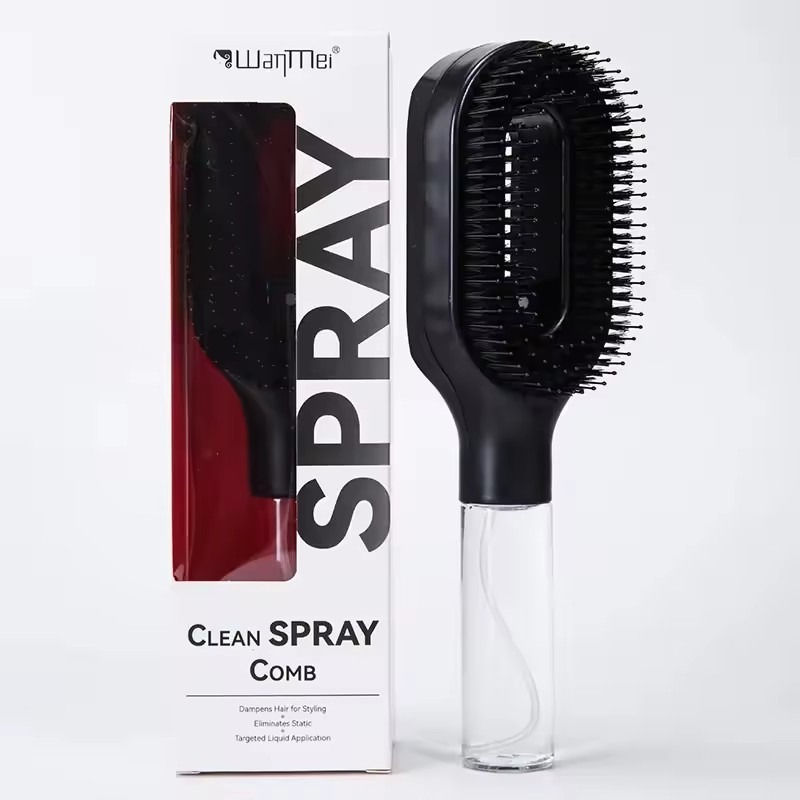 Thumbnail: 2-in-1 Multi-functional Spray Bottle Comb Wet Dry Scalp Massage Bristle Comb Sal