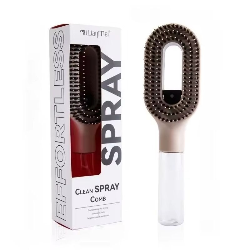 Thumbnail: 2-in-1 Multi-functional Spray Bottle Comb Wet Dry Scalp Massage Bristle Comb Sal