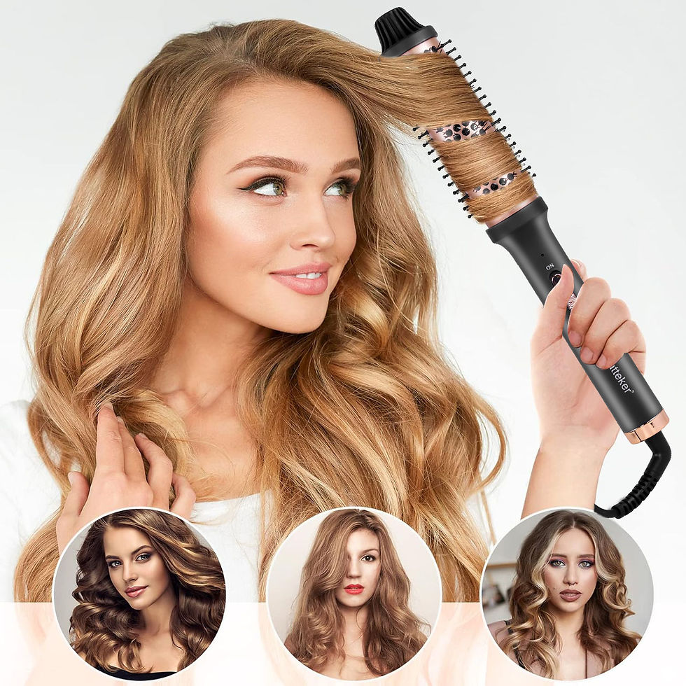 Thumbnail: Hatteker Home Use Electric Curling Comb Long Short Hair Styling Brush Heat Resis
