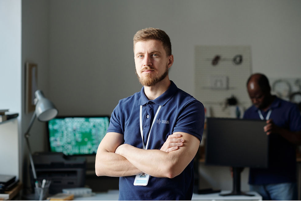 Quality engineer in office