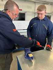 Northumberland Skills AME learner with lecturer at Energy Central Learning Hub