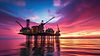 FPSO with purple sky