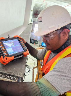 PAUT of crane support conducted by our team.