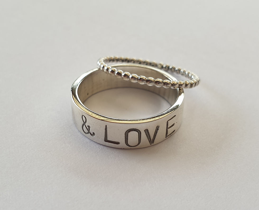 Miniatyrbild: Silver &amp; LOVE ring.