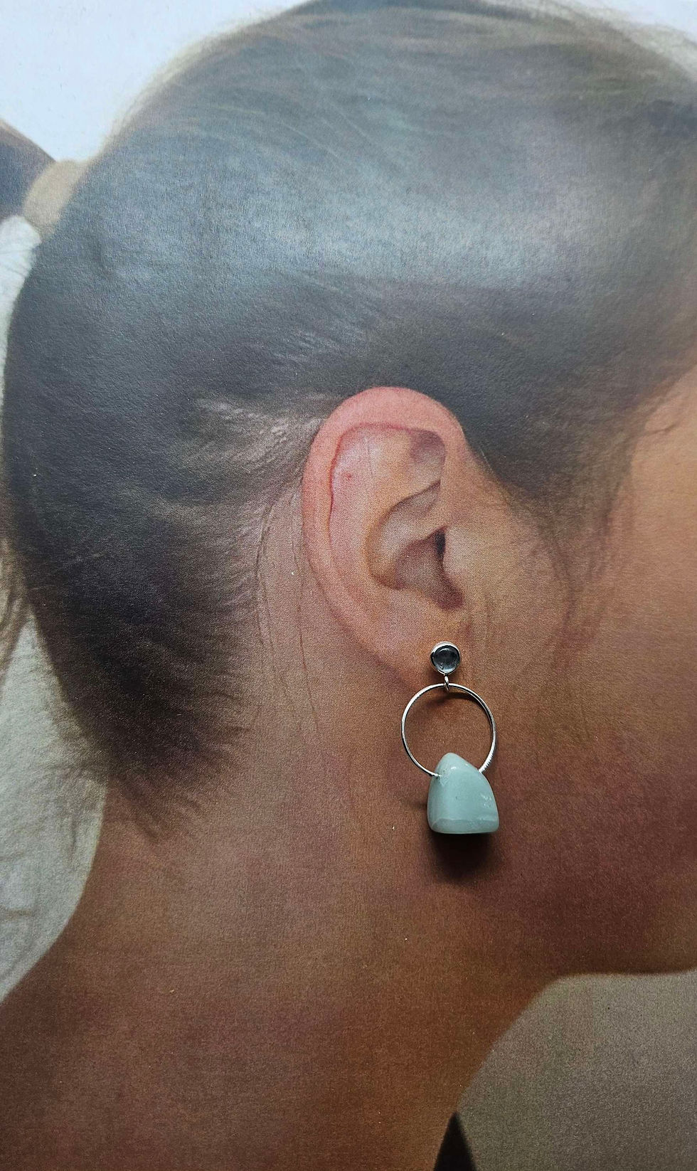 Thumbnail: Zilveren Oorbellen met Aquamarijn en Larimar