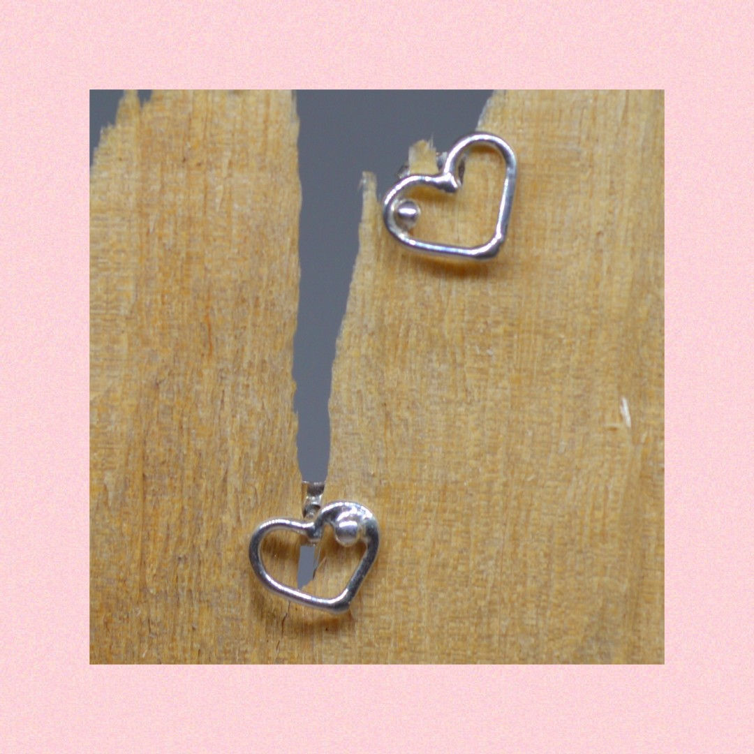 Pendientes corazones plata