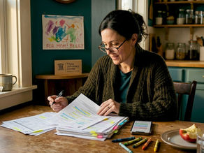 Parent reviewing special education documents at home table