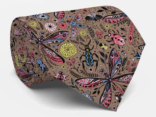 Hot Review! Doodle bugs on mocha brown neck tie