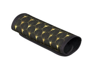 Hot Review! Shiny Gold Art Deco Pattern On Black Background Luggage Handle Wrap