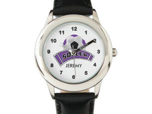 Best Price! Kids Personalized Purple Soccer  Watch