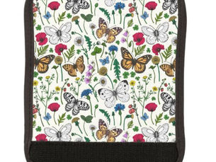 Review Wild flowers and butterflies on white luggage handle wrap