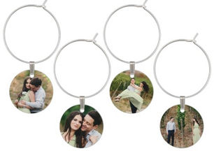 Best Deals! Personalized Photo Template Wine Charm