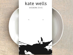 Best Deals! Modern White Black Splatter Earring Display Card