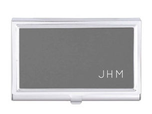 Top 5! Simple Professional Gray Classic Monogram Business Card Case