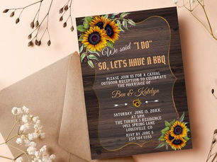Hot Review! Charm Watercolor Sunflowers Wood Wedding I DO BBQ Invitation