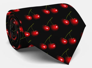 Review Red Cherry Neck Tie Black - Your Colors