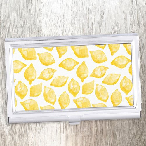 Best Price! Watercolor Lemon Pattern Business Card Case