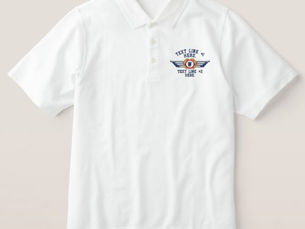 Hot Deals! Personalized Monogram Laurels Badge Pilot Wings Embroidered Polo Shirt