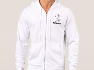 Hot Deals! Peanuts | Snoopy the Flying Ace BW Hoodie