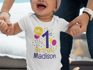 Best Deals! My First 1st Birthday Balloons Baby Baby Bodysuit